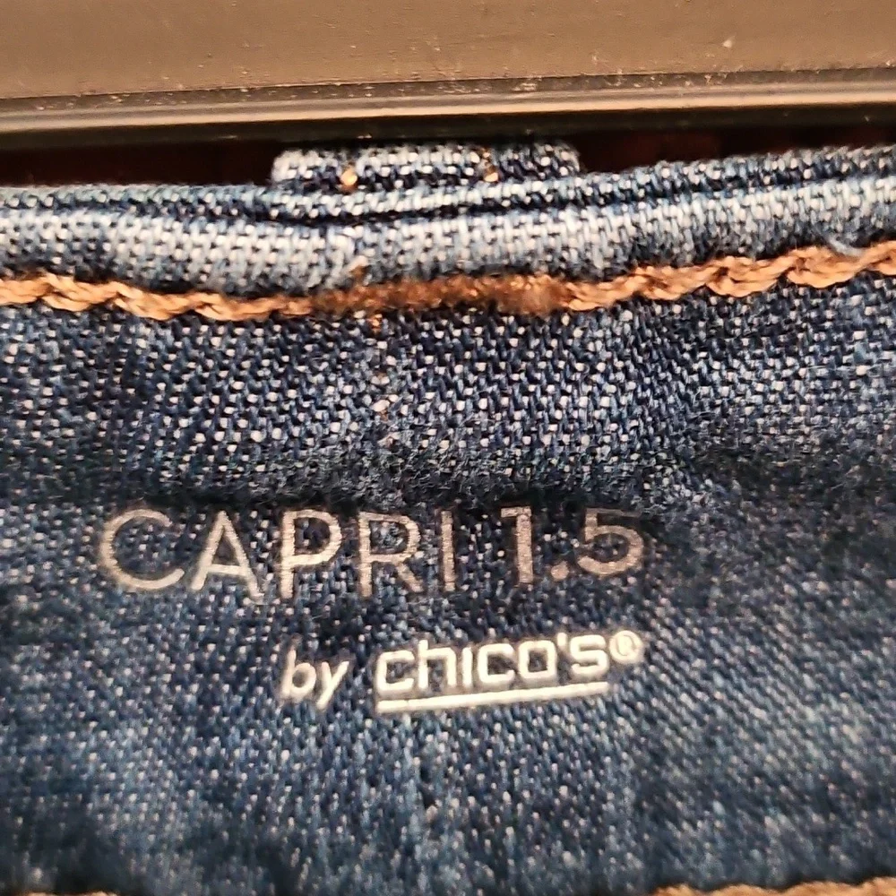Chico's Dark Blue Wide Leg Jeans - Picture 5 of 6